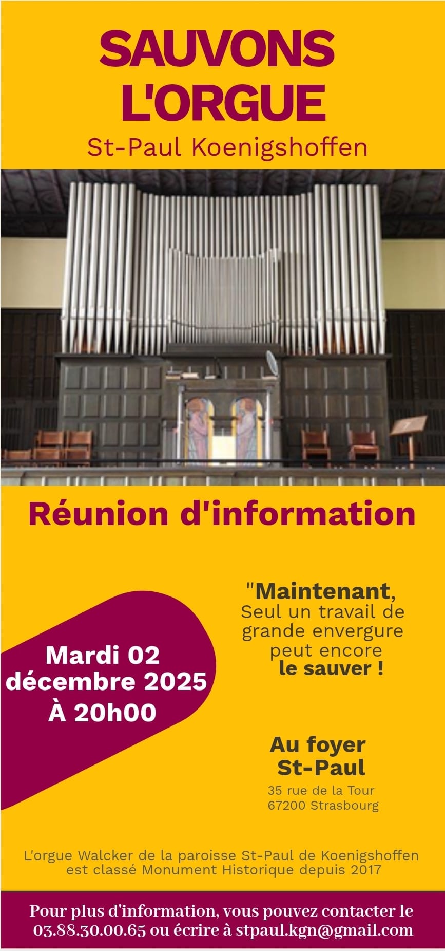 Sauvons l’Orgue!